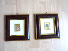 2 Stück Bilder Kunstlithographie auf Goldfolie 14,7 x 13,7 zertiviziert