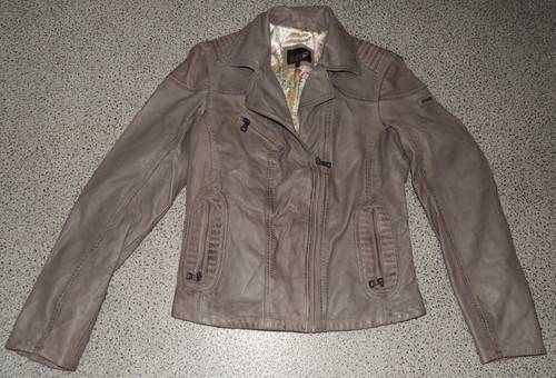 Damen echtlederjacke graubraun - damen,