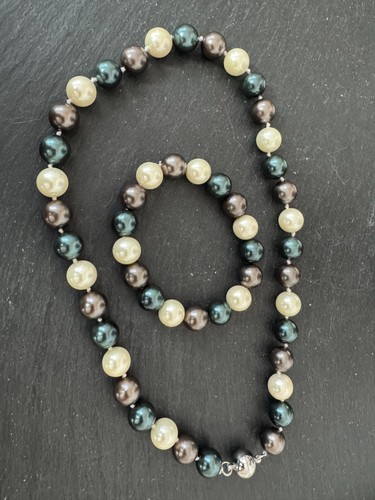 Muschelkernperlen set kette - muschelkernperlen,