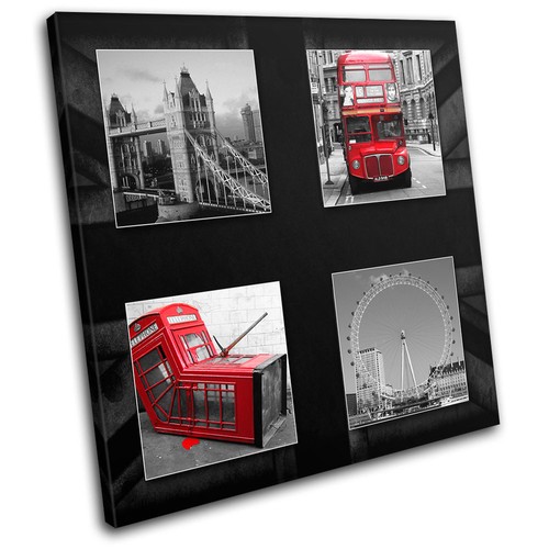 London red bus phonebox - red, flag
