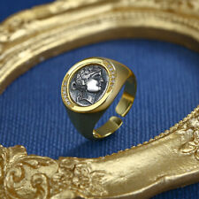 A28 Ring Nachbildung antike Münze Weingott Bacchus römisch Silber 925 