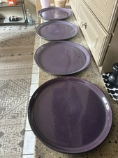 4 lila-schwarze Teller à 27 cm von Bitz - backofen- und spülmaschinengeeignet