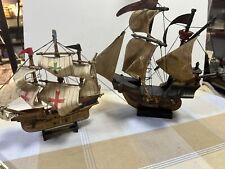 KOGGE HANSE KOGGE MODELL SEGELSCHIFF SEGELBOOT HOLZ STOFF STANDMODELL 32 CM 2stk