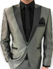 Grau Silber Glanz Smoking