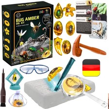 Bernstein Ausgrabungsset für Kinder ab 6 7 8 9 10-12 Jahren Künstliche Insekt...