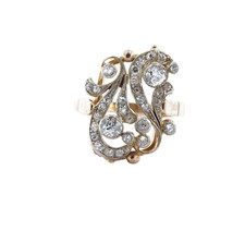 Gelbgoldring mit Diamanten