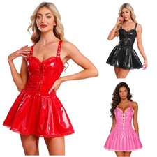 DE Damen Glänzend Ärmellos