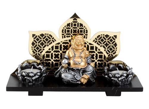 Buddha teelichthalterset aus - buddha,