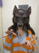 Brandneu mit Etikett brauner Wolf Kapuzenmaske robust LARP Cosplay Performance von Runaway Workshop