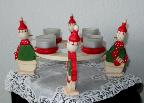 Adventskranz schneemann - adventskranz,