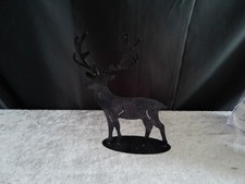 Deko-Aufsteller/Hirsch/schwarz/Glitter/neuwertig/Metall/2. Wahl