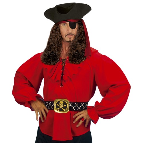 Herren piratenhemd rot 54 - herren,