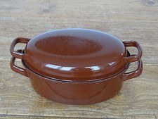 N9707 Schöner, alter mini emaille Bräter - BRATREINE - Bratenpfanne - Email