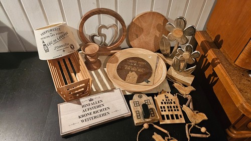 Deko paket holz natur - -,