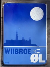 Emailschild - Wiibroe Ol - Dänisches Bierschild - Original um 1946