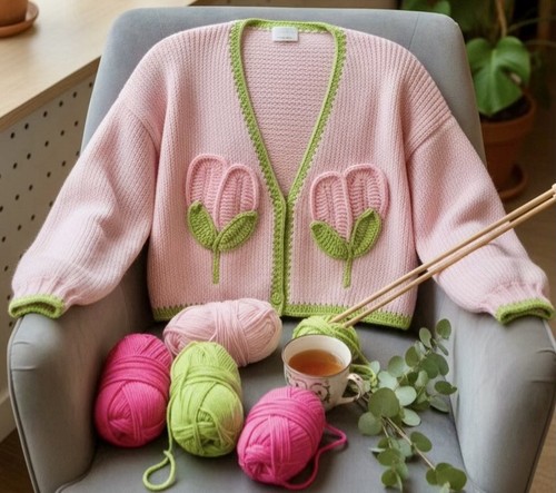 Handgestrickte strickjacke - handgestrickte,