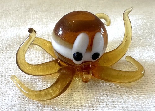 Vintage glasfigur oktopus - vintage,