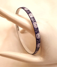 Armreifen, Michaela Frey, emailliert, fliederfarben mit Blümchen