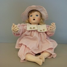 Porzellanpuppe Kinderpuppe rosa | Doll 42 cm Sitzend | Sammler rare  Vintage #E5