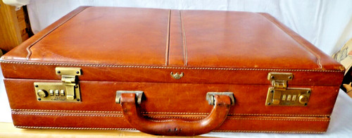 Golden head leder koffer - golden,