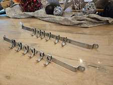 2 Edelstahl Küchenleisten für Küchenhelfer mit jeweils 6 abnehmbaren Haken