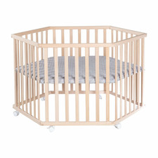 Roba Laufgitter 6-eckig Style Laufstall Krabbelgitter Babybett Bett silbergrau