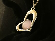 Herz mit Stein Rose Anhänger Halskette 24 Karat Vergoldet Liebe Love Deluxe