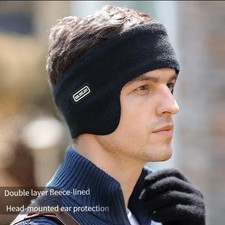 Thermo Stirnband für Damen & Herren – Ohrenwärmer Sport Fahrrad Winter Schwarz 
