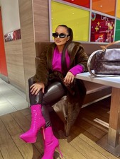 Pink High Heels Stiefeletten