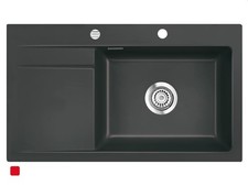 Systemceram Stema 86 SL Schiefer Keramikspüle Excenterbetät. inkl. Hahnlöcher