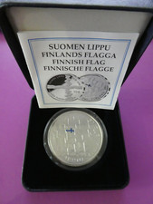 Finnland, 10 Euro, 2008, Finnlands Flagge, Silber, PP, Box/Zertifikat