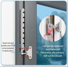 2X Rostfreier Stahl Fensterfeststeller Fenster Türbegrenzer Schutz Kipp-Regler