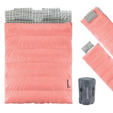 Skandika Iceland Double Doppel-/Einzel-Schlafsack bis 3°C 220×150 cm salmon Neu