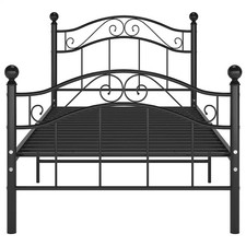 Bett Schwarz Metall 90x200 cm