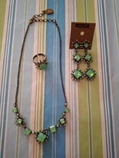 Konplott - Petit Four Carré green - Set aus Ohrringen, Kette, Ring - UNGETRAGEN