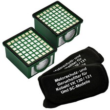 2 Aktivkohlefilter + 2 Hygienefeinfilter geeignet für Vorwerk Kobold VK 130 131