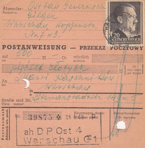 Postanweisung ostbahn - gg,