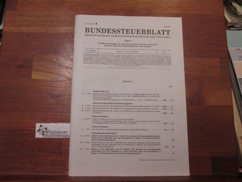 Bundessteuerblatt ausgabe - bundessteuerblatt,