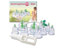 Schröpfen Vakuum Massage Set mit 12 Schröpfgläser Cellulite Cupping set Pumpe