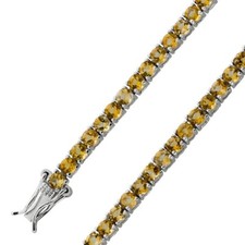 925 Echt Silber rhodiniert *** ECHT CITRIN *** Armband Tennisarmband 21 cm