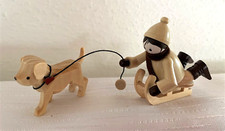 Echt Erzgebirge, Romy Thiel Bübchen mit Hundeschlitten