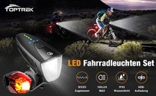 ?️ ? TOPTREK Wiederaufladbares LED Fahrradlicht-Set 100 Lux–Front & Rücklicht