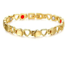 Armband Magnet Edelstahl Goldfarben Look Herz Elemente Damen Modeschmuck