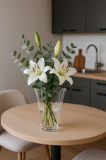 Vase Glas gewellt klar