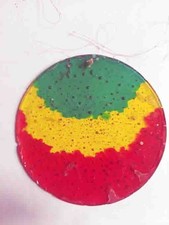 Fensterbild rund rot gelb