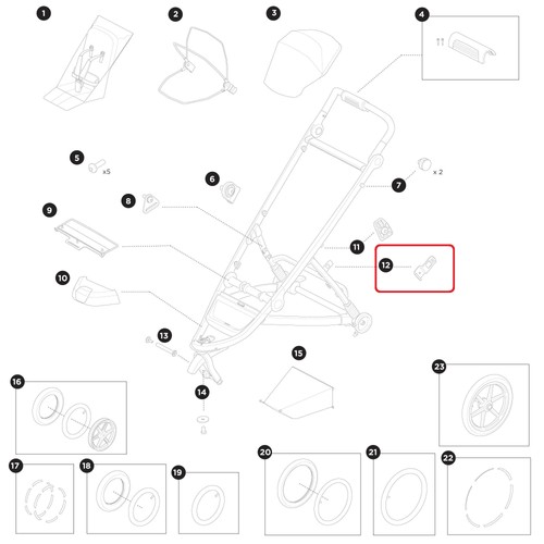 Thule fold lock - lock, faltanker