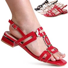 Damen lack sandalen riemchen - sandalen,