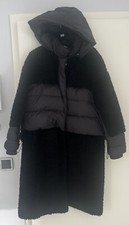 Sylvie Schimmel Lite Daunen Fell Mantel Größe 38 / 40 Schwarz Neuwertig