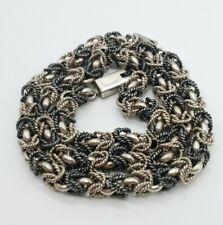 92 Gramm 925 Silber Design Kette - Bicolor - Schwarz (144)