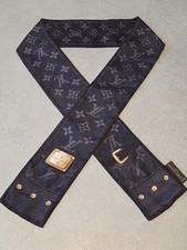 Louis Vuitton Black Monogram 100% Seide Bandeau Stola Vintage Seidentuch 400505 